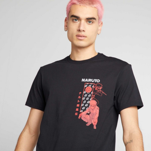 T-shirt oversize 'Naruto' à col rond - Noir