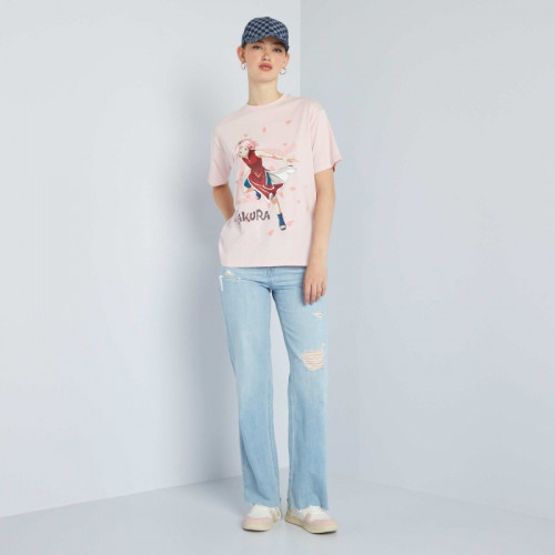 T-shirt oversize 'Naruto' - Rose