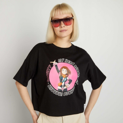 T-shirt crop 'My Hero Academia' - Noir