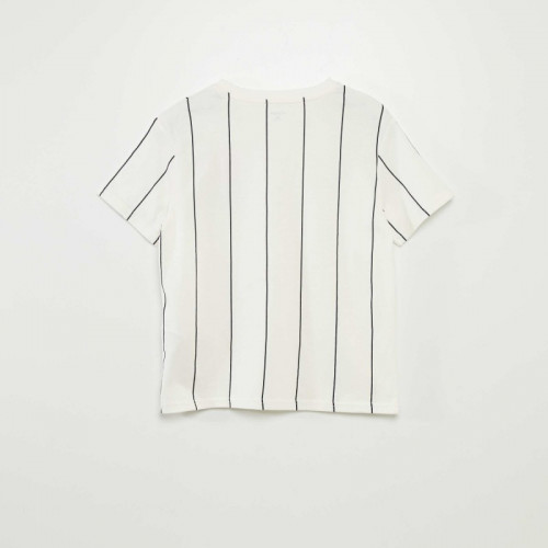 T-shirt à manches courtes style baseball - Blanc