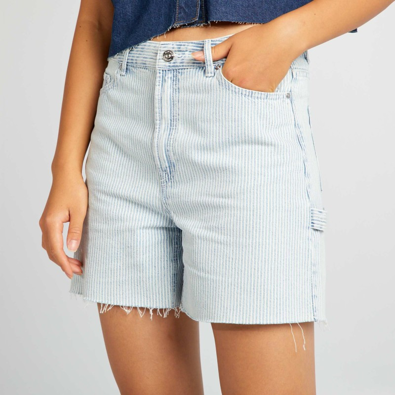 Short denim style carpenter - Denim rayé