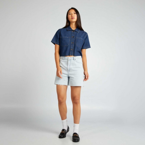 Short denim style carpenter - Denim rayé