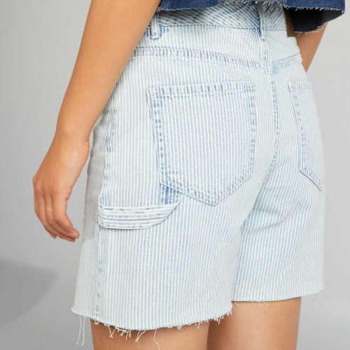 Short denim style carpenter - Denim rayé