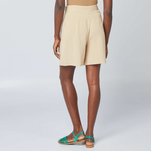 Short de tailleur en lin - Beige