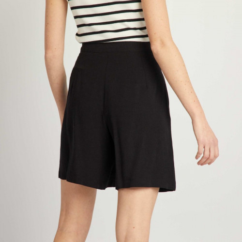 Short de tailleur en lin - Noir