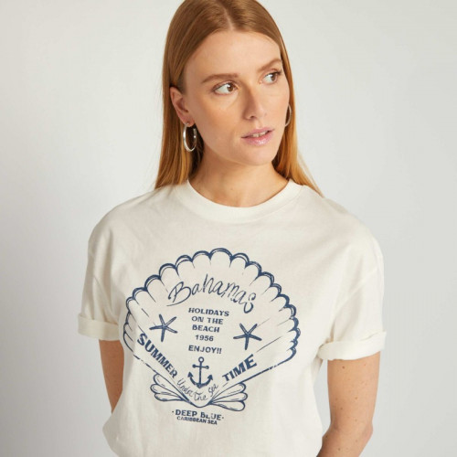 T-shirt imprimé coquillage - Blanc