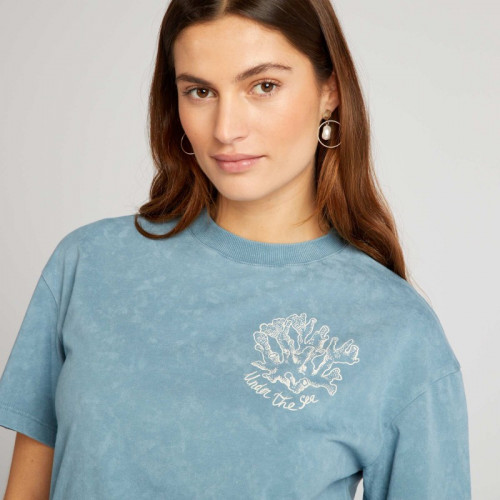 T-shirt imprimé coquillage - Bleu