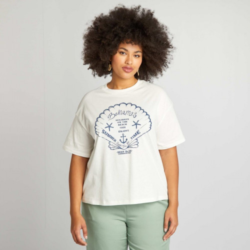 T-shirt imprimé coquillage - Blanc