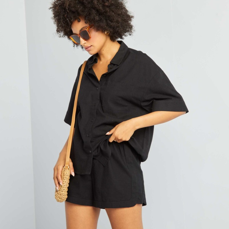 Chemise large imprimée - Noir