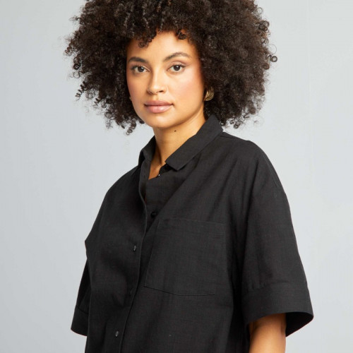 Chemise large imprimée - Noir