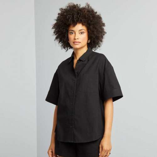 Chemise large imprimée - Noir