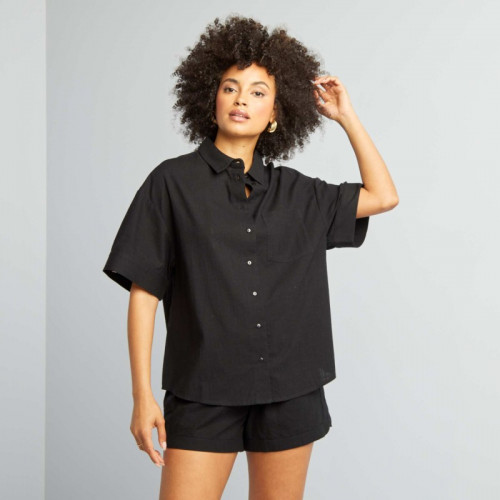 Chemise large imprimée - Noir