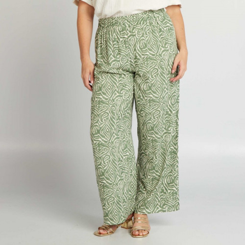 Pantalon large à motif - Vert