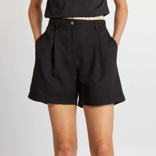 Short taille haute effet sous-vetêment - Noir