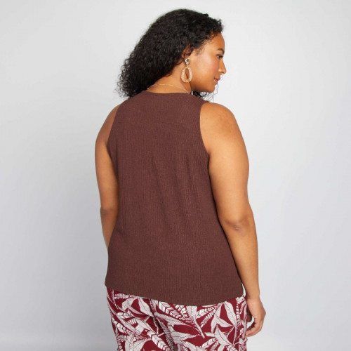 Débardeur en maille stretch - Marron