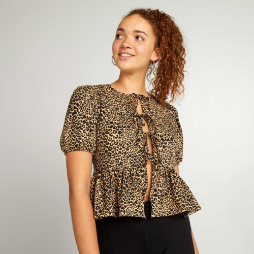 Blouse léopard avec nœuds - Léopard