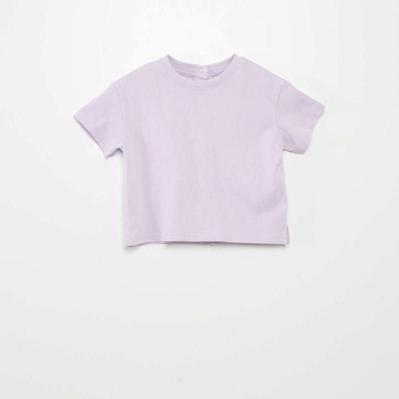 T-shirt  uni en maille jersey - Lilas