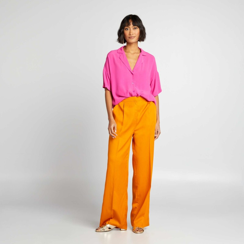 Pantalon large uni - Orange