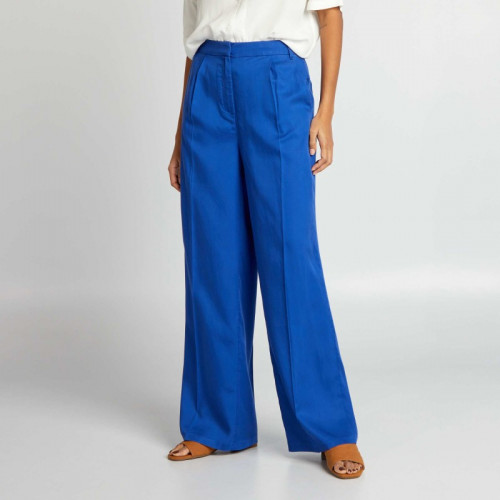 Pantalon large uni - Bleu