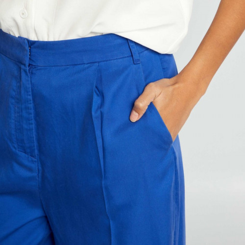 Pantalon large uni - Bleu