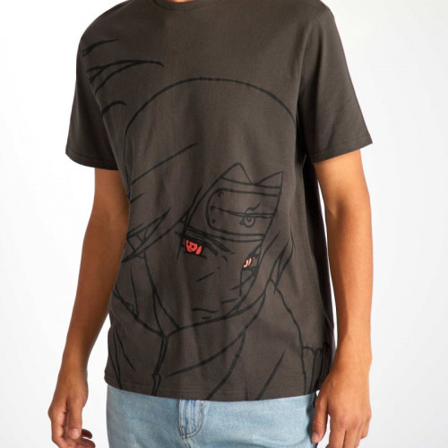 T-shirt en coton imprimé 'Naruto' - Gris