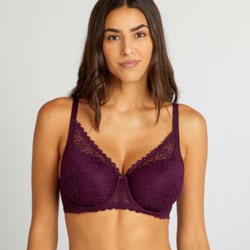 Soutien-gorge paddé bonnet D&E - Violet