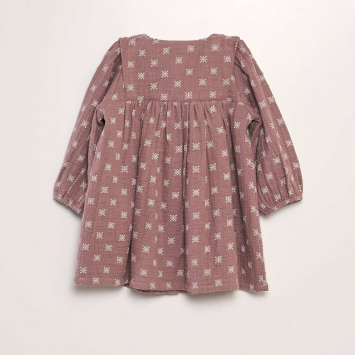 Robe à plumetis et culotte assortie - 2 pièces - Rose foncé