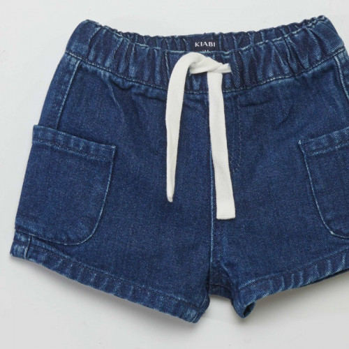 Short en jean avec cordons contrastants - Brut