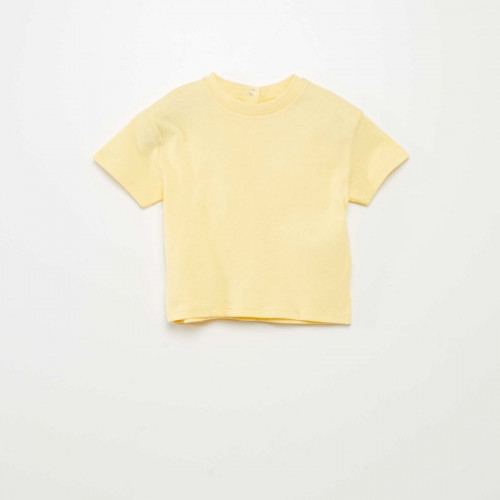 T-shirt  uni en maille jersey - Jaune