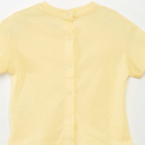 T-shirt  uni en maille jersey - Jaune