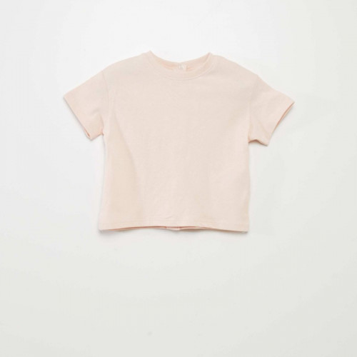 T-shirt  uni en maille jersey - Rose