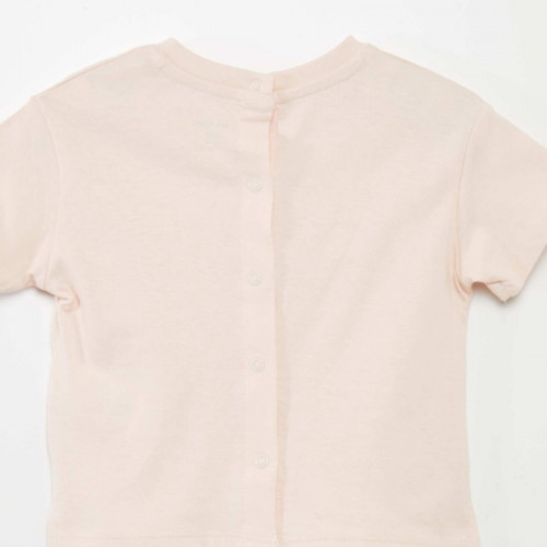 T-shirt  uni en maille jersey - Rose