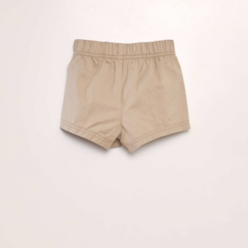 Short à taille élastiquée - Beige