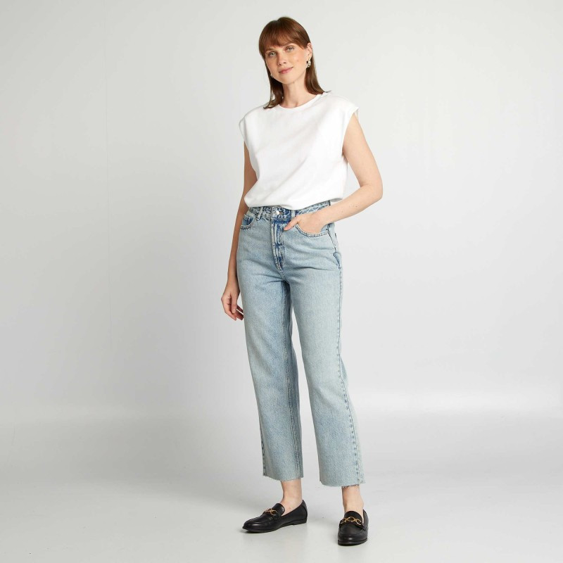 Jean straight en coton - Bleu