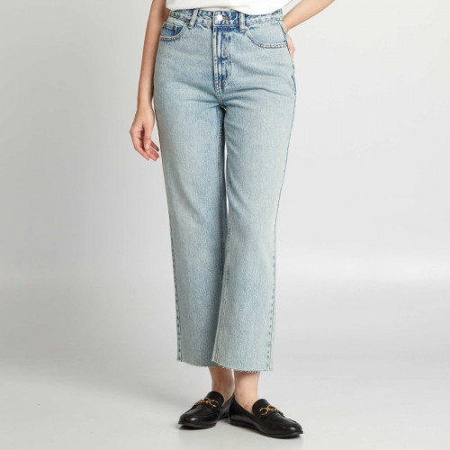 Jean straight en coton - Bleu