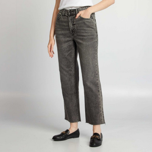 Jean straight en coton - Gris