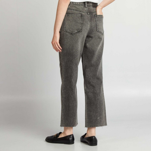 Jean straight en coton - Gris