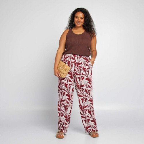 Pantalon large fluide - Bordeaux