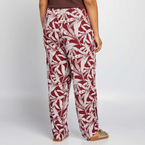 Pantalon large fluide - Bordeaux