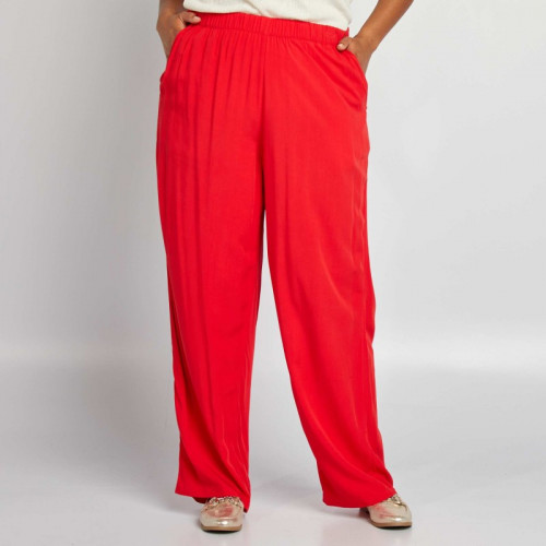 Pantalon large fluide - Rouge