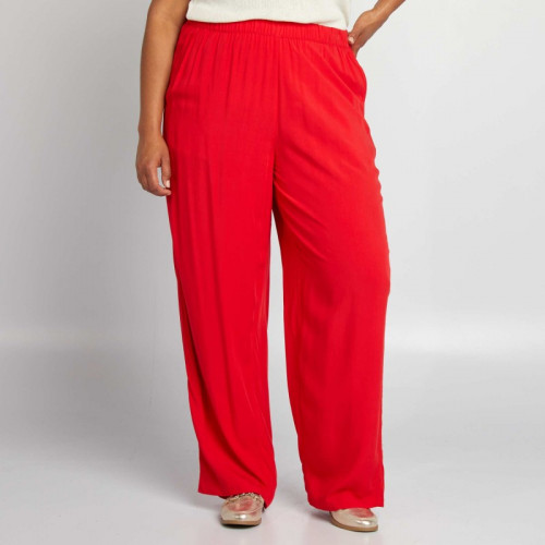 Pantalon large fluide - Rouge