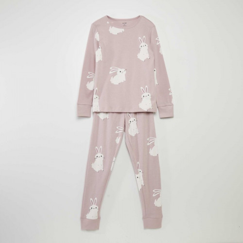 Ensemble pyjama imprimé fantaisie - 2 pièces - Rose