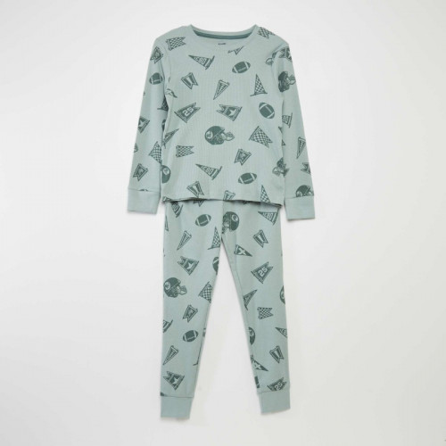 Ensemble pyjama imprimé fantaisie - 2 pièces - Vert