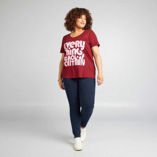 Tee-shirt en coton avec imprimé - Rouge