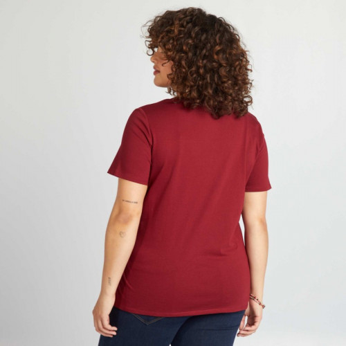 Tee-shirt en coton avec imprimé - Rouge