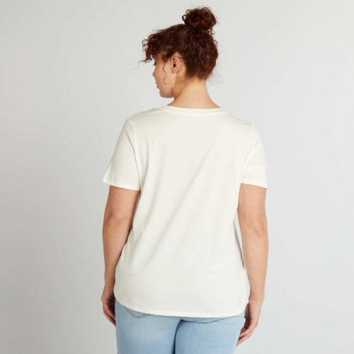 Tee-shirt en coton avec imprimé - Blanc