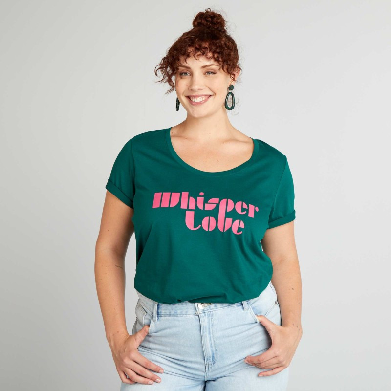 Tee-shirt en coton avec imprimé - Vert