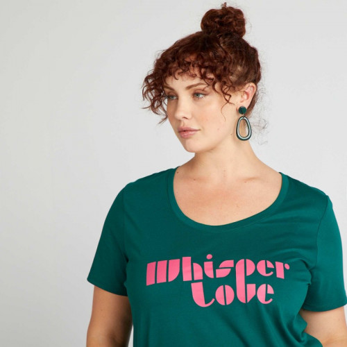 Tee-shirt en coton avec imprimé - Vert