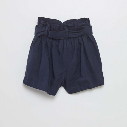 Short ceinturé fluide - Bleu marine