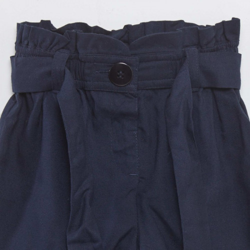 Short ceinturé fluide - Bleu marine